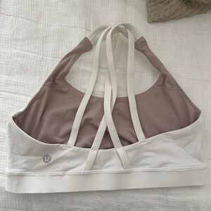 lululemon athletica White and Brown Sports Bra